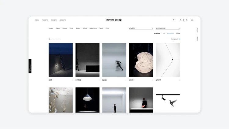 Sito istituzionale
e catalogo prodotti Davide Groppi