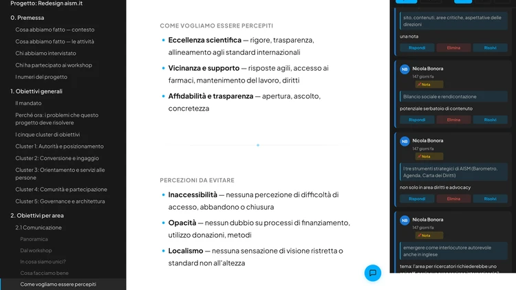 Il documento di discovery come applicazione web navigabile e commentabile